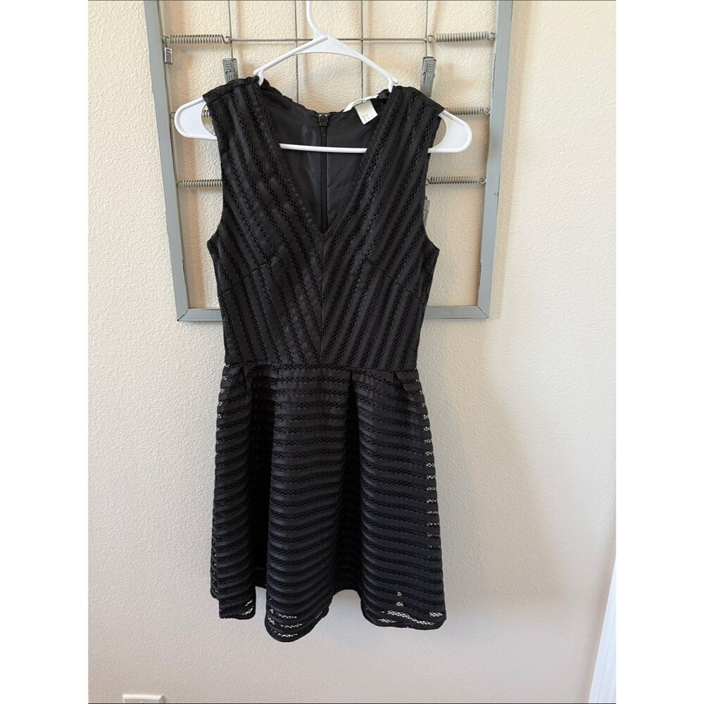 H&M Black Lace Fit-and-Flare Dress size 4